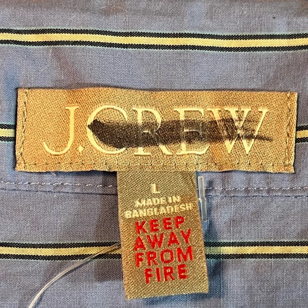 J.Crew Long-sleeve pajama top in striped cotton poplin